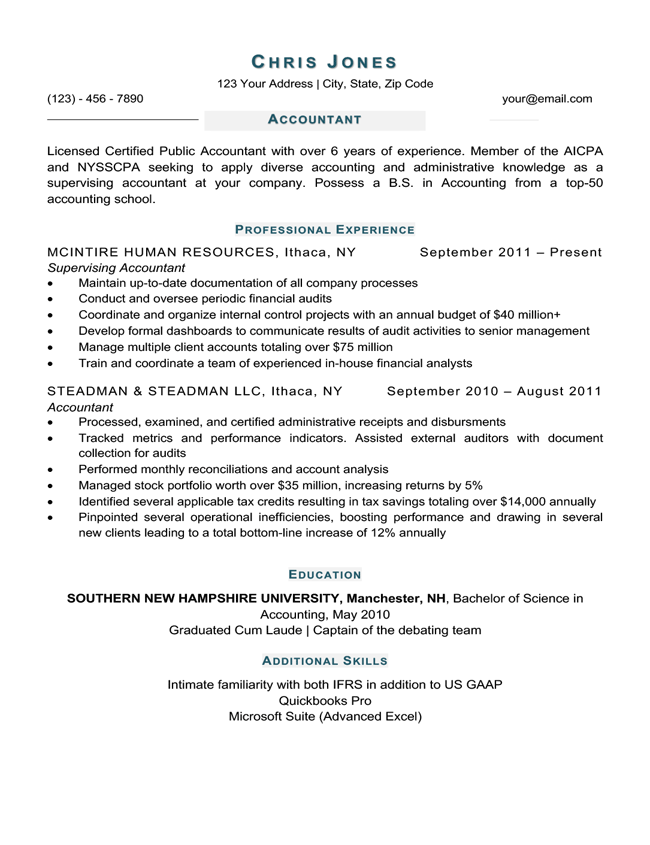 example of targeted resume