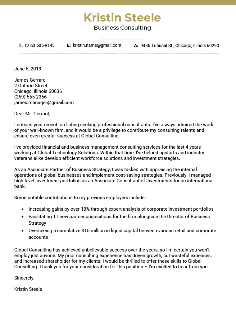 Internal Position Cover Letter from resumecompanion.com