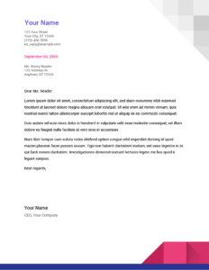 Geometric Google Docs Cover Letter Template