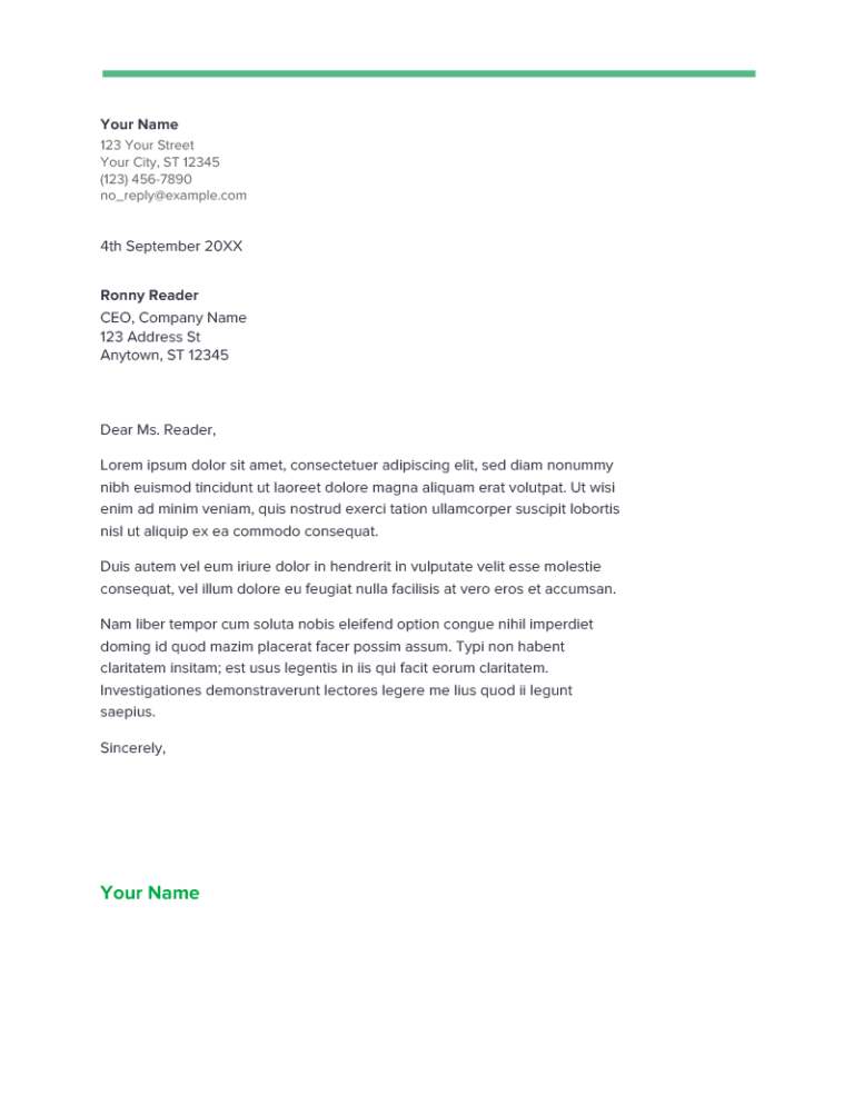 cover letter template free download word