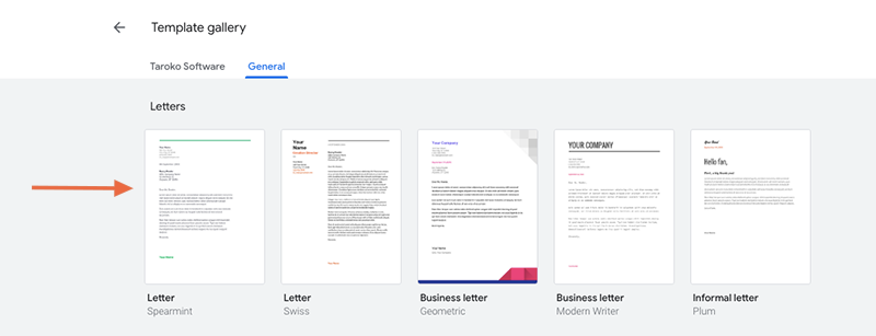 The Google cover letter templates gallery